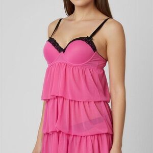 Elegant Pink Layered Babydoll